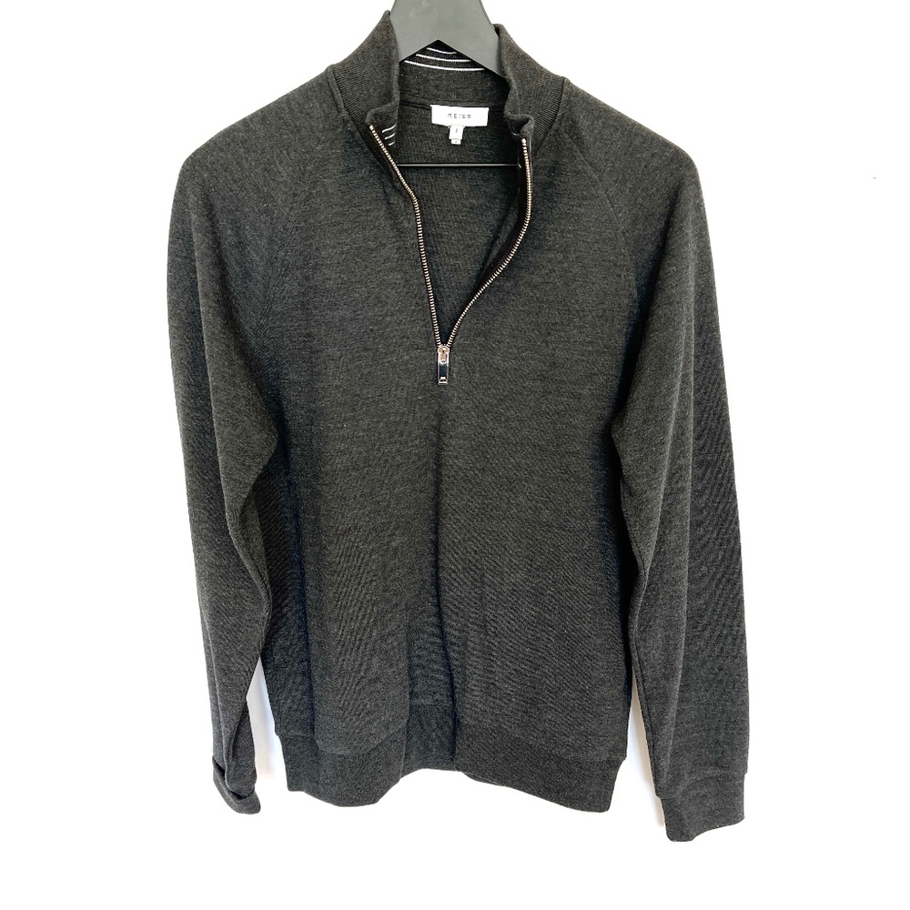 Reiss Mens 1/4 zip pullover sweatshirt